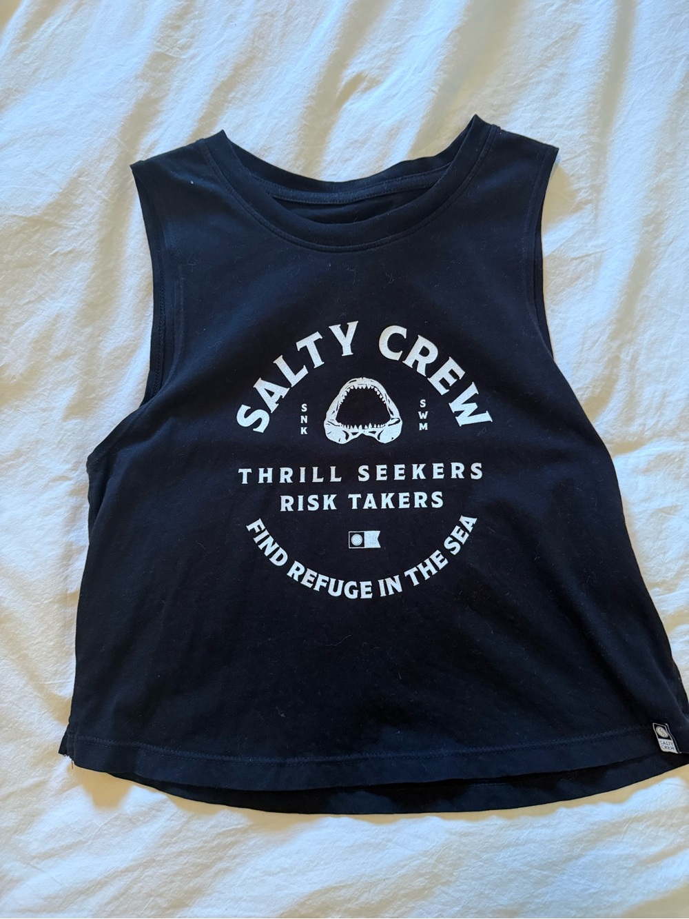 Salty Crew Black Graphic Muscle crop Tank - Salty Crew